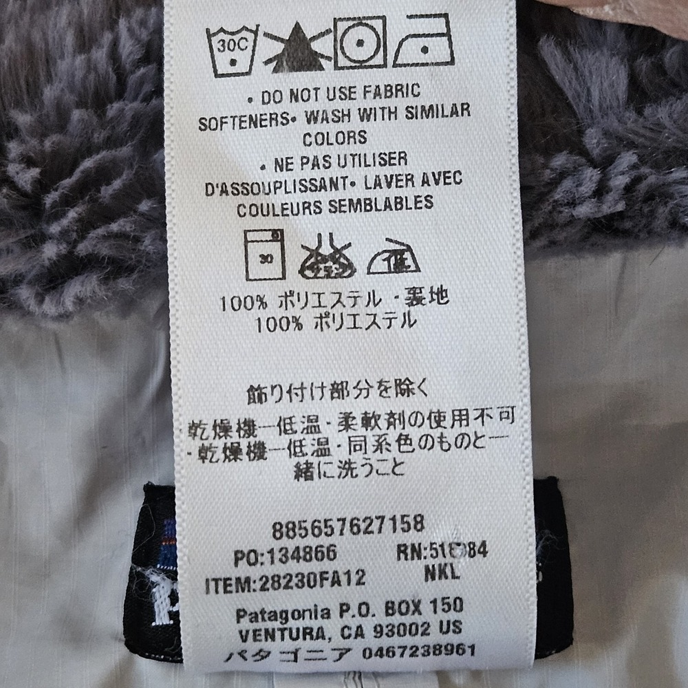 Patagonia Los Gatos Fleece Womens XL Grey Wavy Textured Mock Neck Gorpcore Cozy - Picture 15 of 15